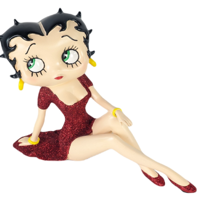 Betty Boop Red Glitter Demure 16cm Figurine Ornament