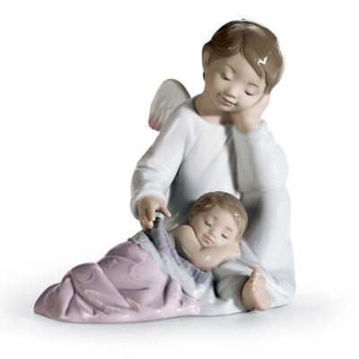 SALE Lladro My Guardian Angel Pink 14cm Figurine - Free Lladro Gift Bag
