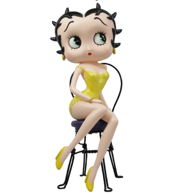 Betty Boop On Chair Yellow Glitter 32cm Figurine