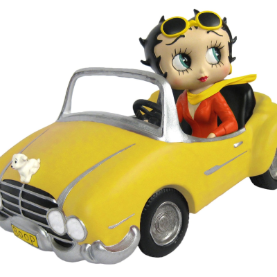 Betty Boop Yellow Sports Car 17cm Figurine