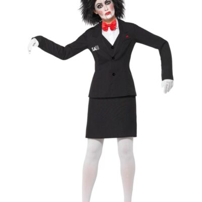 Smiffys SAW Billy Jacket,Shirt,Skirt,Bow Tie Ladies Halloween Costume