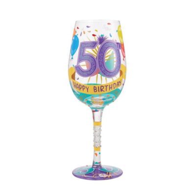 Lolita Happy 50th Birthday 15oz Wine Glass