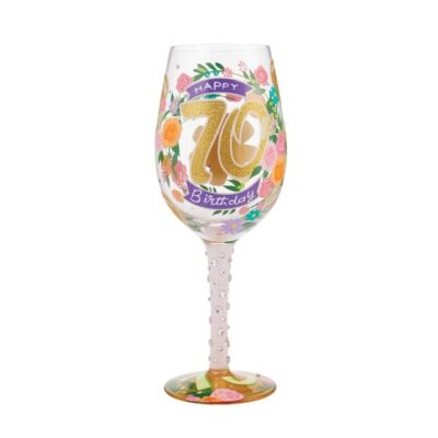Lolita Happy 70th Birthday 15oz Wine Glass