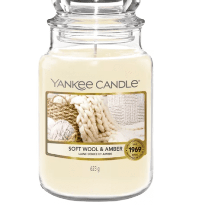 Soft Wool and Amber Large Candle Jar 623g - Yankee Candle
