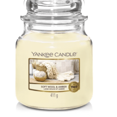 Soft Wool and Amber Medium Candle Jar 411g - Yankee Candle