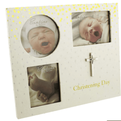 Bambino Gold and Silver Christening Day 3 Aperture 4x4 Photo Frame