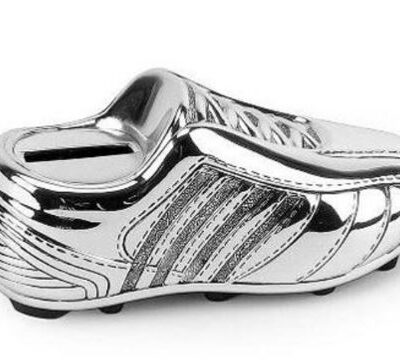 Bambino Silver Plated Football Boot Money Box by Juliana - Christening Gifts
