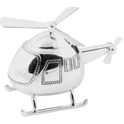 Bambino Silver Plated Helicopter Money Bank by Juliana - Christening Gifts