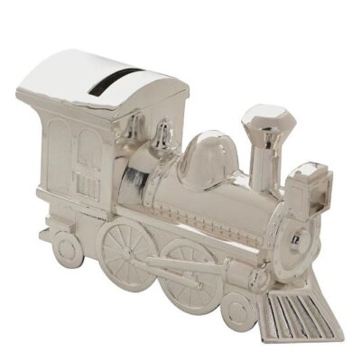 Bambino Silver Plated Large Train Money Box by Juliana - Christening Gifts