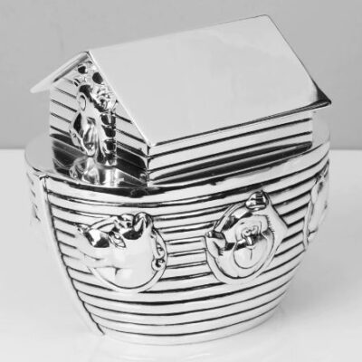 Bambino Silver Plated Noah's Ark Money Bank by Juliana - Christening Gifts