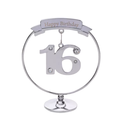Crystocraft Happy Birthday '16' Ornament, 8.5cm