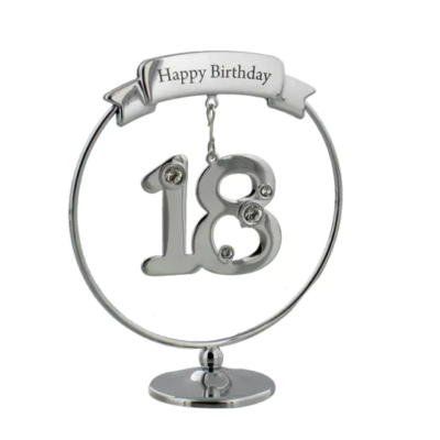 Crystocraft Happy Birthday '18' Ornament, 8.5cm