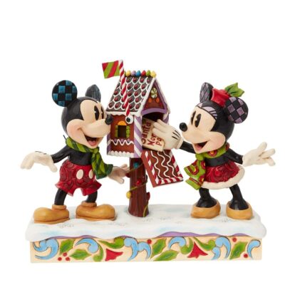 Disney Traditions Minnie & Mickey Mouse Posting a Christmas Letter Figurine