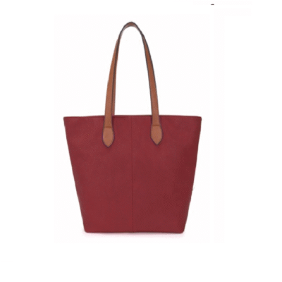 Long and Sons – Women’s Dark Red Tote Zip Shoulder Hand Bag with Handle