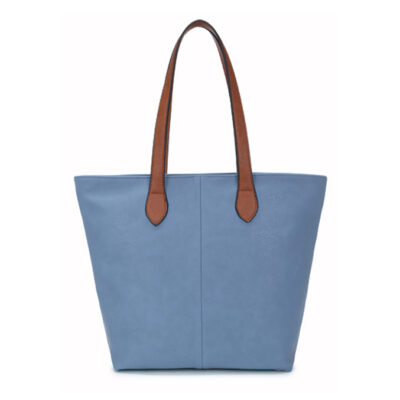Long and Son – Women’s Denim Blue Tote Shoulder Hand Bag with Handle