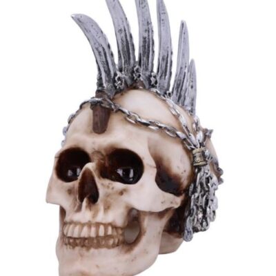 Chain Blade Mohican Mohawk Knife Steampunk Skull Ornament 18cm