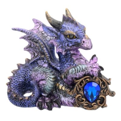 Tyrian Metallic Dragon Purple / Blue Figurine 13cm