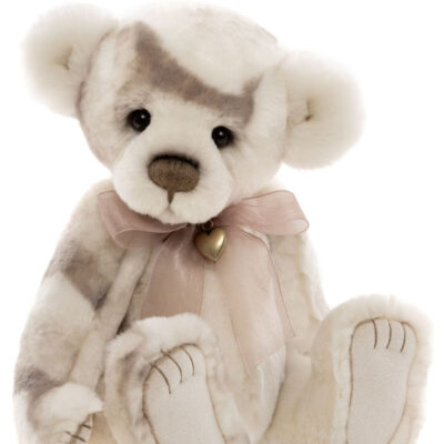 Charlie Bears Lunnet White & Grey Bear 28cm Teddy Bear