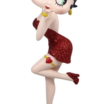 Betty Boop Blowing Kisses Red Glitter Dress 32cm