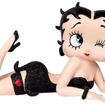 Betty Boop Lying Down Black Glitter dress 13cm Figurine Ornament