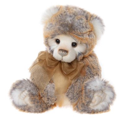 sale Limited Edition Charlie Bears Rhys White, Grey, Orange Teddy Bear 36cm