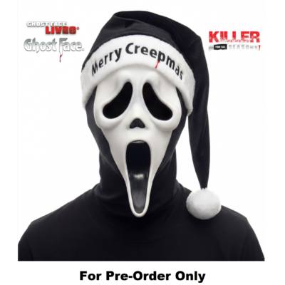 Pre-order Official Scream Ghostface Ghost Face Mask Scary Movie Horror Santa Hat With Shroud