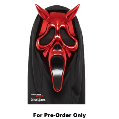 Pre-Order Official Scream Ghostface Ghost Face Red Chrome Devil Mask