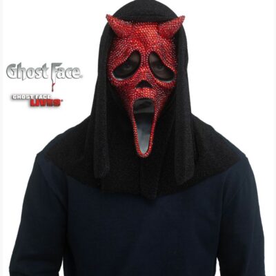 Official Scream Ghostface Ghost Face Red Devil Face Bling Mask