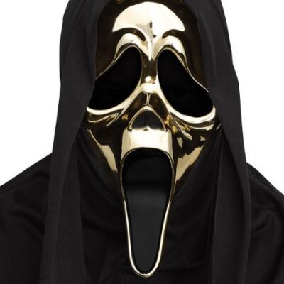 Official Scream Ghostface Ghost Face Golden Metallic Mask