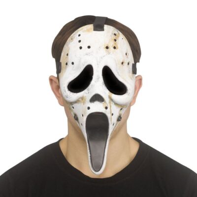 Official Scream Ghostface Ghost Face Distressed Hockey Mask