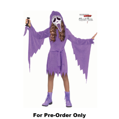 Pre-Order Official Scream Ghostface Ghost Face Lavender Glitter Kids Girls Costume