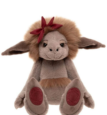 Charlie Bears Ruby Roo Brown & Red Troll 33cm Teddy Bear Plush