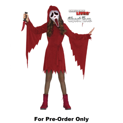 Pre-Order Official Scream Ghostface Ghost Face Girls Crimson Glitter Costume
